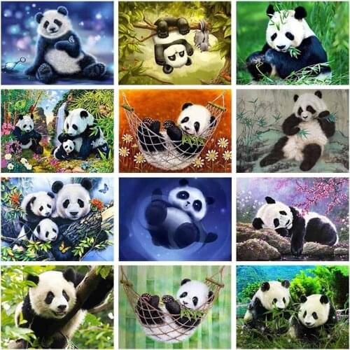 DIY Diamond Painting Panda Animal 5D Full Square Round Drill Animal Picture of Rhinestone Mosaic Embroidery Wall Decor Art