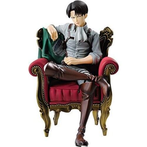 15cm Attack on Titan Levi Rivaille Rival Ackerman sofa action figure toys collection doll Christmas gift with box