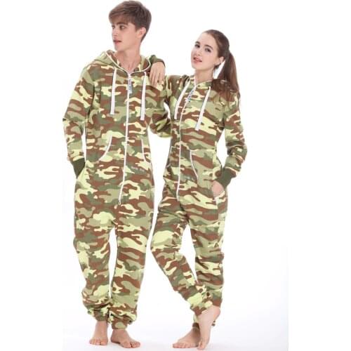 Nordic Way Camo Onesie All In One Hoody Fleece Romper Army Unisex Jumpsuit