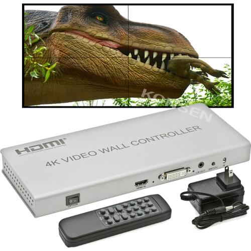 4K Video wall controller 2x2 1 HDMI/DVI Input 4 HDMI Output 4K TV Processor Images Stitching 4 TV Shows a Screen Splicing