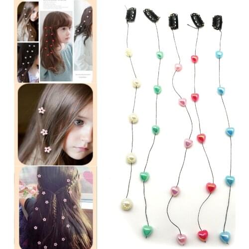 Korean Style DIY heart Pendant Cute Hair Accessories Hair Clip for Women Girls Braid Headdress Hairpins