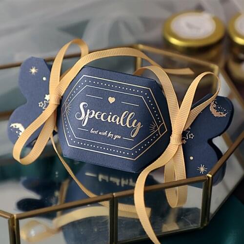 50Pcs Creative gift box Candy-type Fishtail sugar box baby shower packaging paper boxes Wedding Candy box chocolate favor party