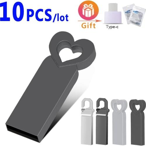 10pcs/lot fashion creativity metal waterproof USB 2.0 Flash Drive 4GB 8GB 16GB 32GB 64GB flash disk 128GB pen drive custom logo