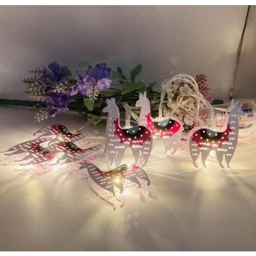 Cartoon LED String Lights Alpaca Led Light Cute Creative for Christmas Kid Bedroom Animal Decoration Window Holiday Decors Luces