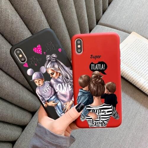 Baby Mouse Mama Mouse Super Mom Girl Soft Phone Case For iphone 12 11 Pro Max X XS Max XR Red Mother For iphone 7 6s 8 Plus SE2