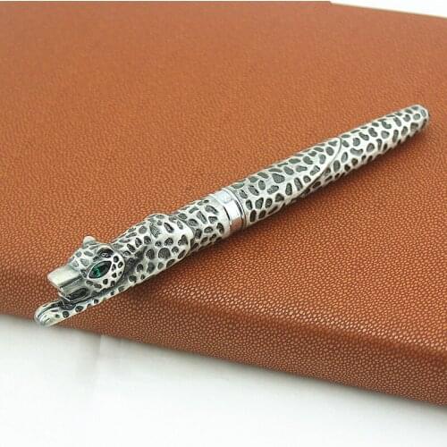 New Jinhao Full Metal Golden Fountain Pen Leopard Cheetah Luxurious Exquisite Advanced Writing Gift Pen for Business Office