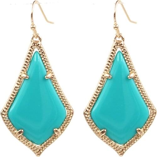 2020 New Arrival Fresh Color Water Drop Highly Bright Mint Color Pendant Necklace For Women Fashion Jewelry