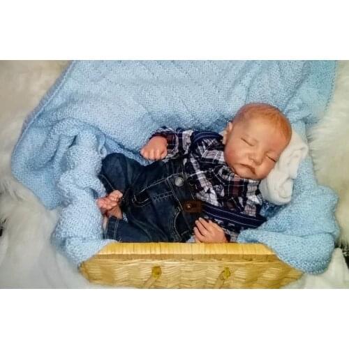 NPK 48CM Levi reborn premie baby newborn doll lifelike boy lifelike realsoft touch cuddly baby collectible art doll