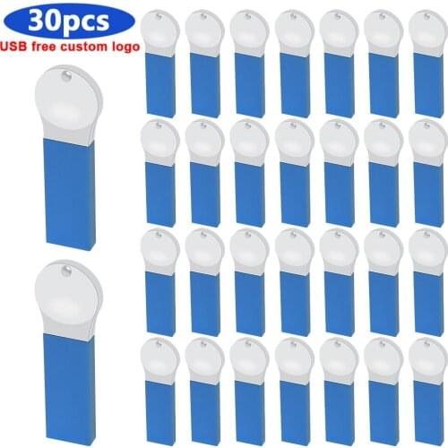 Bulk 30pcs free logo hot selling metal USB 2.0 Flash Drive 64GB 32GB 16GB 8GB 4GB Pen Drive Memory stick External Storage u disk