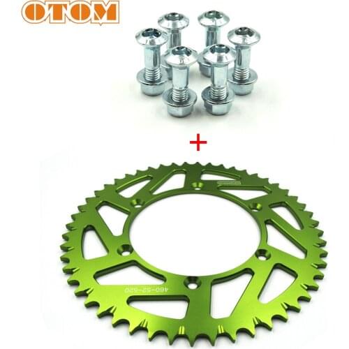 OTOM Motorcycle 52T Rear Sprocket-A1 7075 Aluminum The Green Latest Style For KAWASAKI KX125 250 500 KDX200 KXF KLX250 Motocross