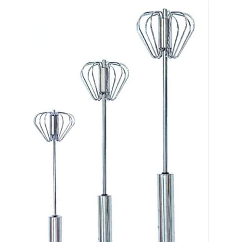 Stainless Steel Semi Automatic Egg Beater Egg Whisk Manual Hand Mixer Self Turning Egg Stirrer Kitchen Veggie Bullet Blender