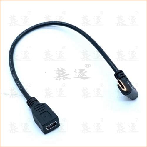Right/Left/up/down Angle USB-C Charging Cable, Duttek USB 3.1 Type C Male to Miniµ USB (Mini B) Female Converter Cable Cord