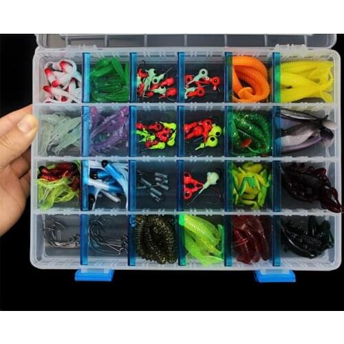 146PCS Fishing Lure Metal Lure Soft Bait Fishing Lure Kit Isca Artificial Mixed Color/Style/Weight Fishing Bait Lure