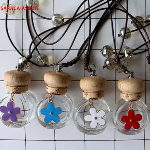 Wholesale and Retail 6ML Car Perfume Pendant Empty Glass Perfume Bottles car accessories