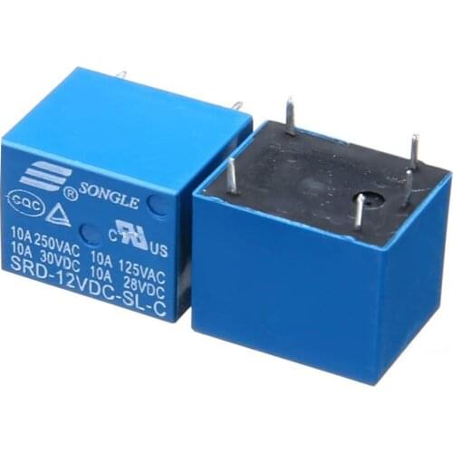 5V/12V DC Power Relay SRD-12VDC-SL-C T73-12V 5 pin PCB Type 5pcs
