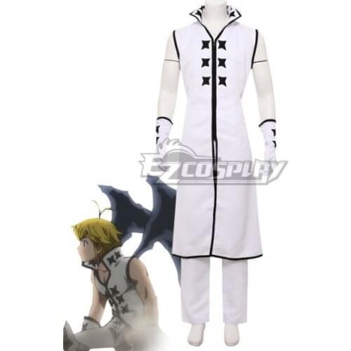 The Seven Deadly Sins: Kamigami no Gekirin Meliodas White Set Halloween Adult Outfit Suit Party Set Cosplay Costume E001