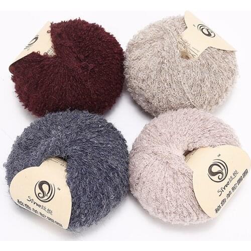 Hand Knitted Hairy Loops Camel Alpaca Blended Yarn Wool Thread Crochet Sweater Blanket DIY Needlework