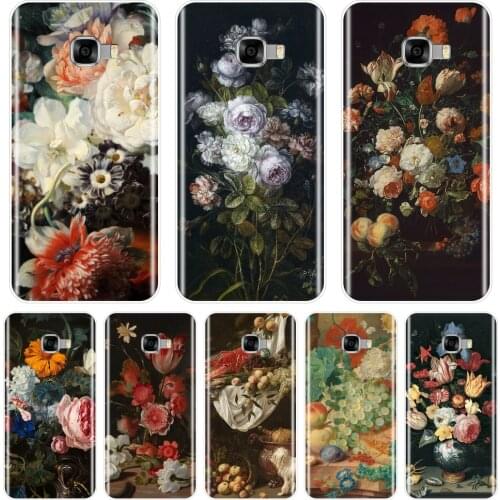 Art Flower Rose Floral Silicone Phone Case For Samsung Galaxy C5 C7 C9 Pro Soft Back Cover For Samsung Galaxy C5 C7 C8 Case