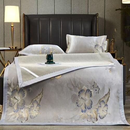 Light And Luxurious European Style Jacquard Cool Ice Silk Mat Set, Delicate And Smooth, Improving Sleep Quality