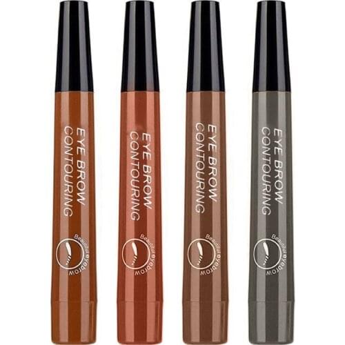 TINT Microblading Eyebrow Pen Waterproof 4 Fork Tip Eyebrow Tattoo Pencil Long Lasting Fine Sketch Liquid Eye Brow Pencil