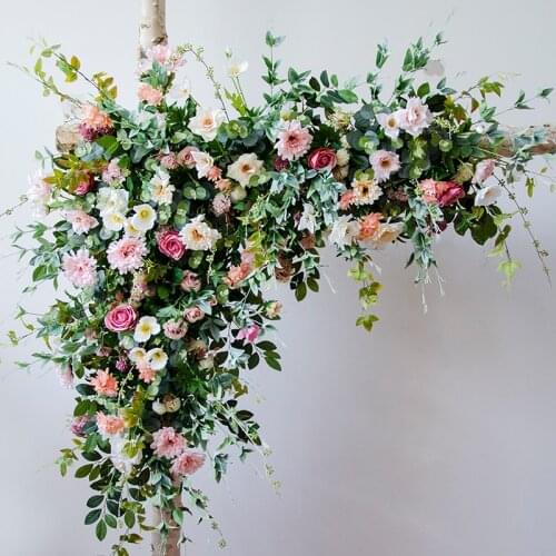 Forest outdoor lawn wedding solid wood arch arrangement wedding flower gate stump wedding background decoration flower