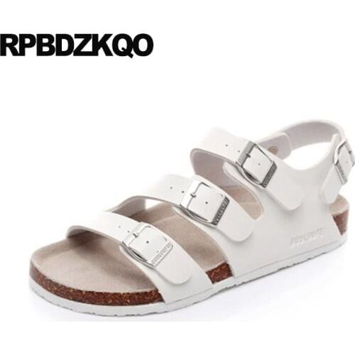 Water waterproof mens sandals 2019 summer outdoor big size blue shoes white slippers large slides cork strap leather fashion 45