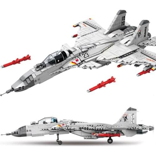 Military War Weapon J-15 Shipborne 4-generation Fighter Model Bricks Building Blocks Toys for Children Boys Kids Gifts 1186Pcs