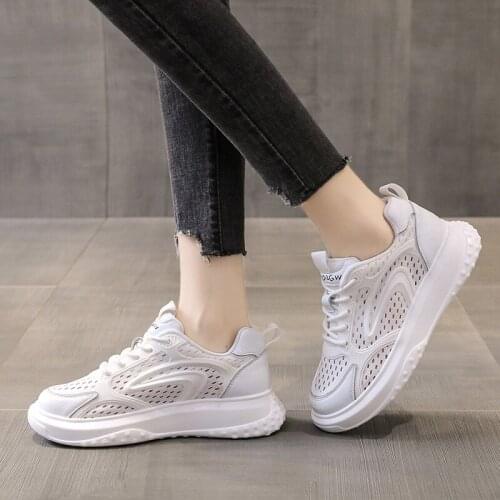 Zapatillas Mujer Woman Vulcanize Shoes For Women 2021 Fashion New White Shoes Casual Breathable Solid Color Platform Sneakers