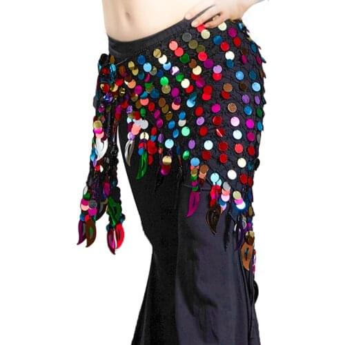 11 Colors Belly Dance Clothing Long Tassel Argentina Triangle Belt Hand Crochet Women Belly Dance Hip Scarf Coins Belt