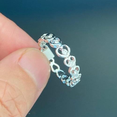 Love Heart Shape Rose Gold Color Womens Crystal Jewelry Austrian AAA CZ Wedding Rings Wholesale Ladies Gift