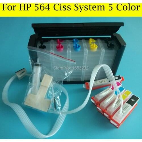 1 Set Newest Empty Ciss System For HP 564 564XL CIss With Auto Reset Chip AND Stop Ink Cutting