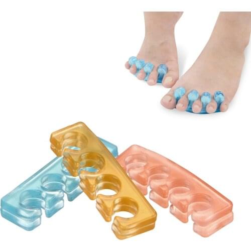 1 Pair Reusable Soft Silicone Toe Finger Separator for Nail Art Pedicure Polish