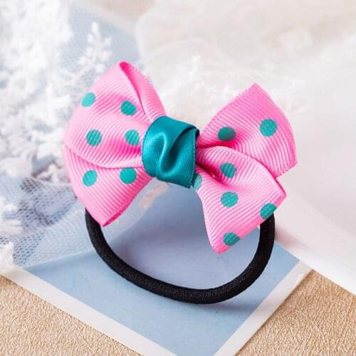 10PCS Hair Accessories Bowknot Polka Dot Childrens Hair Tie Rubber Band Hair Rope Headdress
