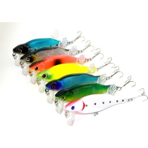 14pcs 7 Colors Plastic Fishing Lures Minnow Lure Hard Bait Artificial Carp Fishing Hooks 8cm 12.5g Swim Bait Wobbler (MI045)