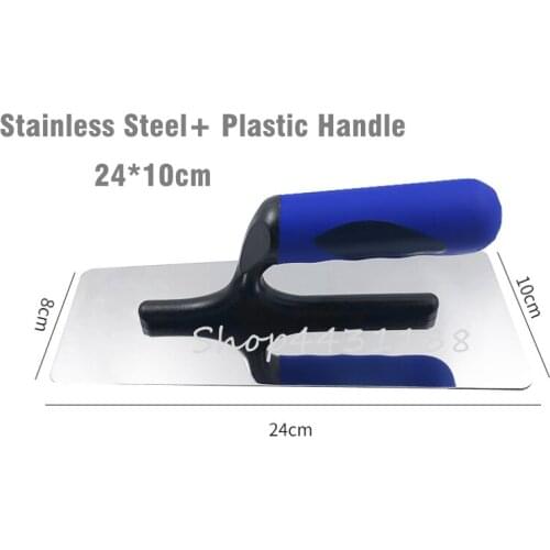 24*10cm Stainless Steel with Blue Plastic Handle Concrete Finishing Float Trowel for Construction Tool Kit