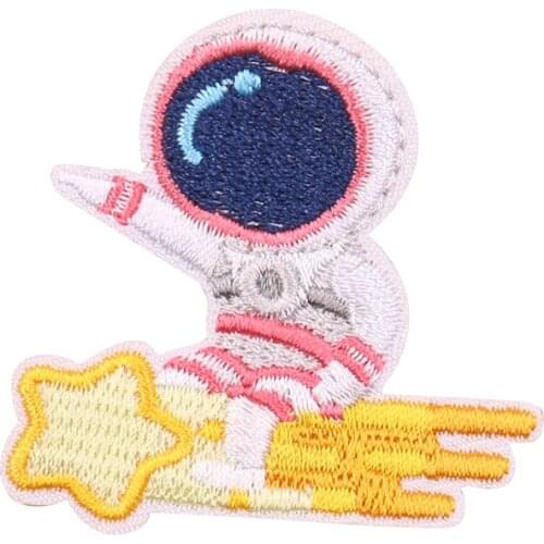5PCS Space Astronaut Embroidery Applique Badges Patches Iron on Patches for Clothing Handcraft Apparel Fabric Accessories