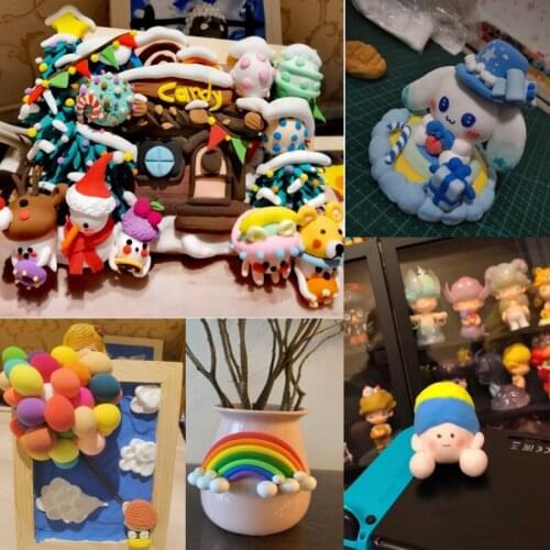 50 Color/set Light Clay Air Dry Polymer Plasticine Modelling Clay Super Light Soft Creative Educational montessori Toys for Kids