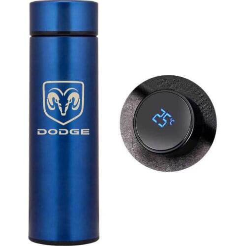 500ml Smart Thermos Bottle In Car For Dodge Challenger SXT RAM With Logo Temperature Display Portable Stainless Steel Thermo Mug