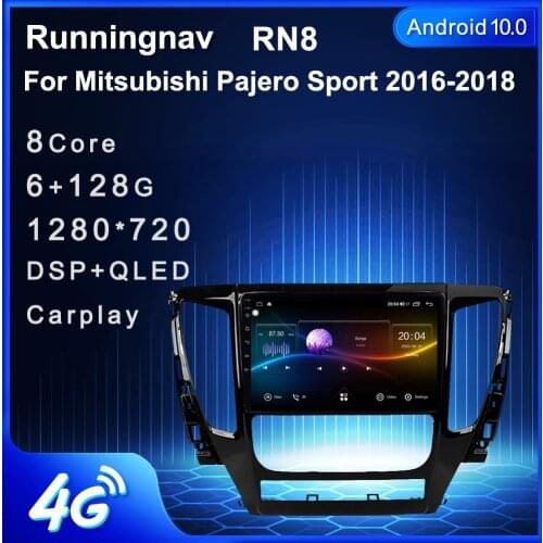 Android 10.0 Car Radio Multimedia Video Player For Mitsubishi Pajero Sport 2016 2017 2018 GPS Serero Carplay 6G 128G No 2 din 9"