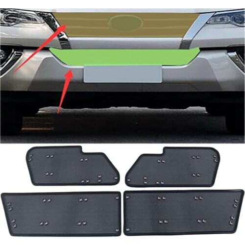 Car metal anti-insect net front grille insert net suitable For Toyota Fortuner 2016 2017 2018 2019 2020 car Accessories 4pcs/set