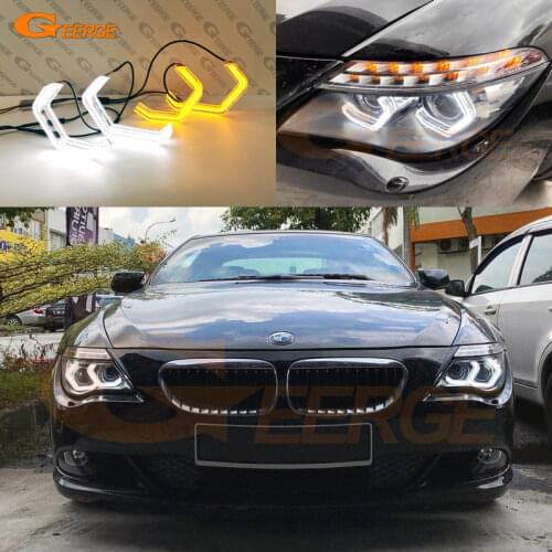 For BMW E63 E64 630Ci 630i 645Ci 650i M6 LCI Ultra Bright crystal Concept M4 Iconic Style LED Angel Eyes halo rings Day light