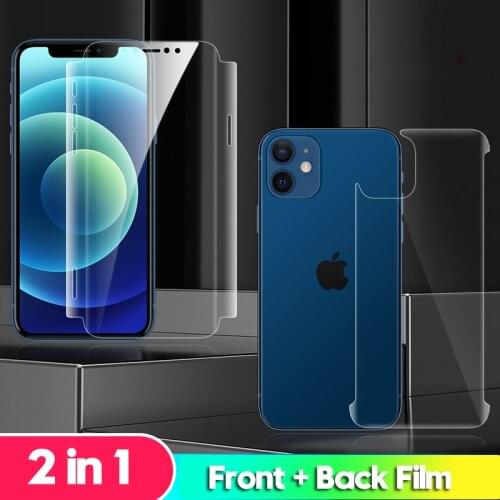 Hydrogel Film For iPhone 12Mini 11 Pro Max Ultra-thin Screen Full Protector Back Cover Side Film For iPhone X XR XS Max 8 7 Plus