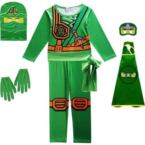 New Ninjago costume Baby Boys costume Bodysuit boy spandex Halloween Carnival Party Cosplay Girls Costumes Ninja Fancy clothing