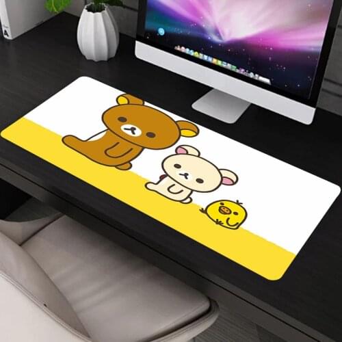 Rilakkuma Mousepad Gaming Mouse Large Pad Pc Mat Computer Desk Mause Gamer Keyboard Pads Cute Cabinet Hot Mausepad Carpet Anime