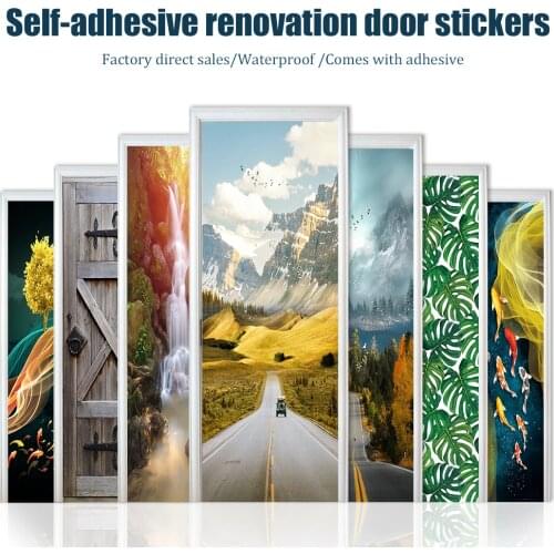 Creative 3D Effect DIY Door Stickers Home Decoration Wall Stickers Kitchen Art Mural Self-adhesive Peel & Stick Vinly Wallpaper