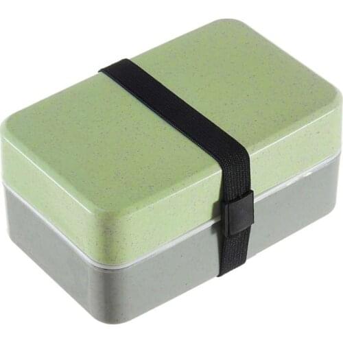 600ml Microwave Lunch Box Wheat Straw Dinnerware Food Storage Container Children Kids School Office Portable Bento Box