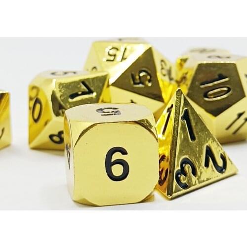 7 Die Metal Dice Set 7PCS dnd dice of D20 D12 D10 D% D8 D6 D4 for Dungeons and Dragons rpg Games-Glossy Enamel Dice