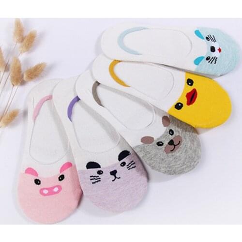 MEIZICHARMS Cute Harajuku Socks Cut Ankle Low Women Breathable funny Cotton Elastic force Soft Printingstreet