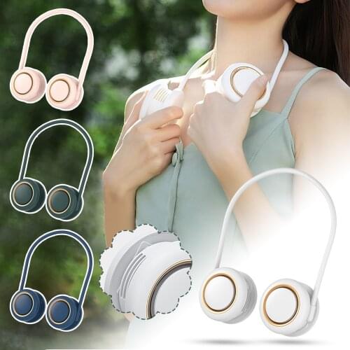 Mini Usb Portable Fan Hands-free Neck Fan Rechargeable Battery Small Portable Sports Fan 3000ma Desk Air Conditioner Cooler#g4