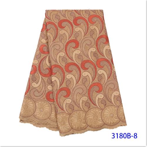 NIAI Green Nigerian Swiss Voile Lace In Switzerland 2020 High Quality African Swiss 100% Cotton Lace Fabric For Dress XY3180B-7